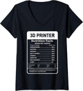 3D Printer Nutrition Facts Sarcastic V Neck