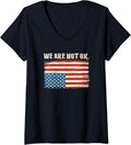 Womens Upside Down Usa Flag In Distress United States Usa Gifts V Neck