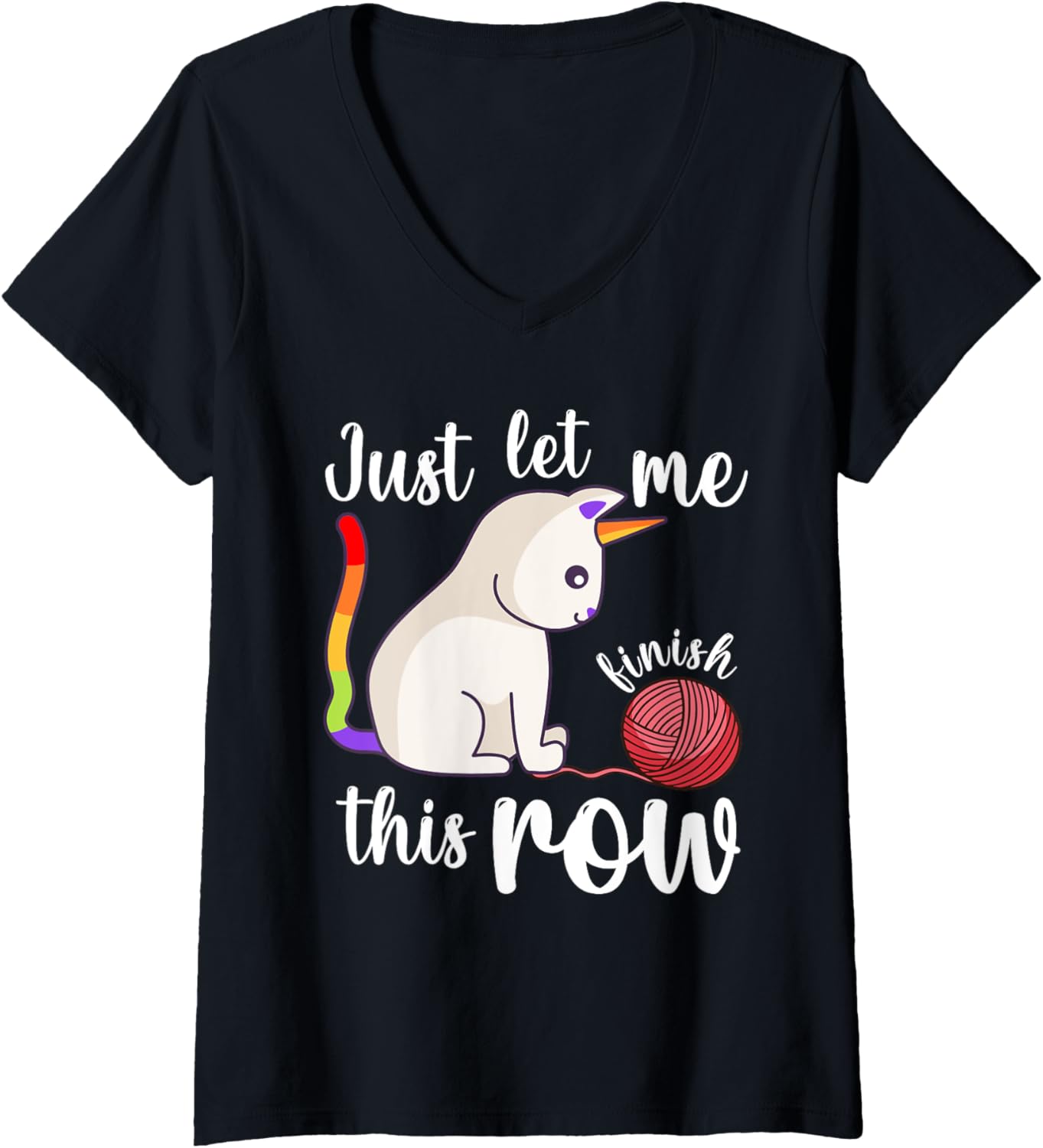 Funny Knitting Crocheting Saying Crochet Yarn Mom Women Girl V-Neck
