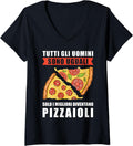 Womens All Men Are Equal Only the Best Become Pizza Makers Italian V-Neck
