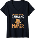 Womens World's Best Pancake Maker Pancake Syrup Breakfast V-Neck