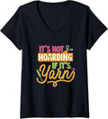 Womens Crochet Hoarding Yarn Crocheter Knitting Yarn Crocheting V-Neck