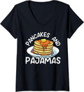 Womens Pancakes And Pajamas Food Lover Pancake Maker V-Neck