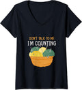 Womens Don't Talk To Me I'm Counting Yarn Weaving Yarn V-Neck