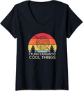 Womens I Turn Yarn Into Cool Things Funny Crochet Yarn Gift V-Neck