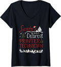 Womens Printer Technician Xmas Job Cute Christmas V Neck