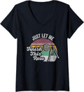 Womens Just Let Me Finish This Row Knitting Yarn Art V-Neck