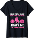 Womens some people really love cats and yarn cat V-Neck