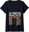 Womens 3D Printer Hourly Rate 3D Printing Funny V Neck