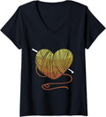 Womens Knitting Crocheting Yarn V-Neck