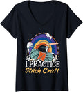 Crocheting Crochet Crafty Knitter Yarn Collector Knitting V-Neck