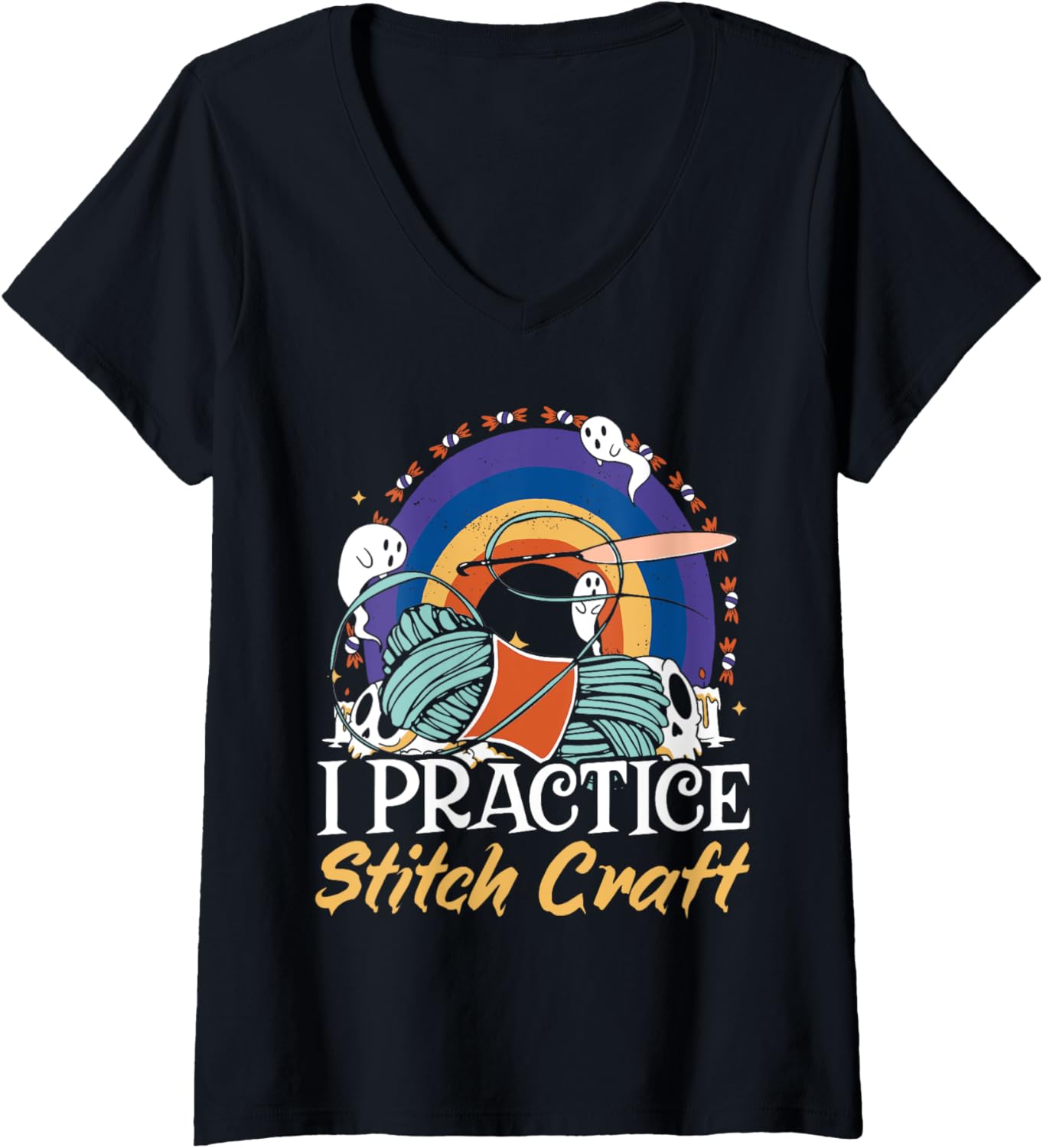 Crocheting Crochet Crafty Knitter Yarn Collector Knitting V-Neck