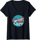 Womens Vintage RC airplane model RC pilot model maker V-Neck