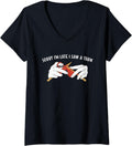 Womens Sorry I'm Late I Saw Yarn Knitting V-Neck