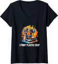 I Print Plastic Crap 3D Printer Printing Cnc Machinist Print V Neck
