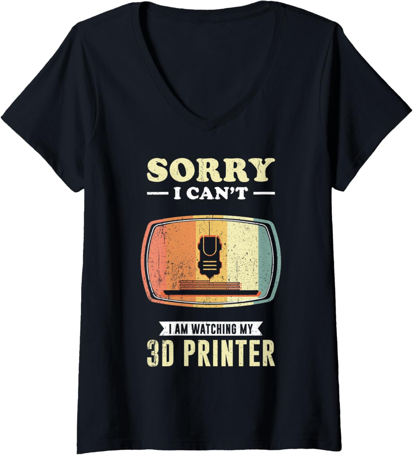 Womens 3D Printer Nerd Geek Modelling Men Women Technology V Neck
