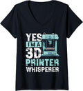 Womens 3D Printer Whisperer 3D Printing Humor V Neck