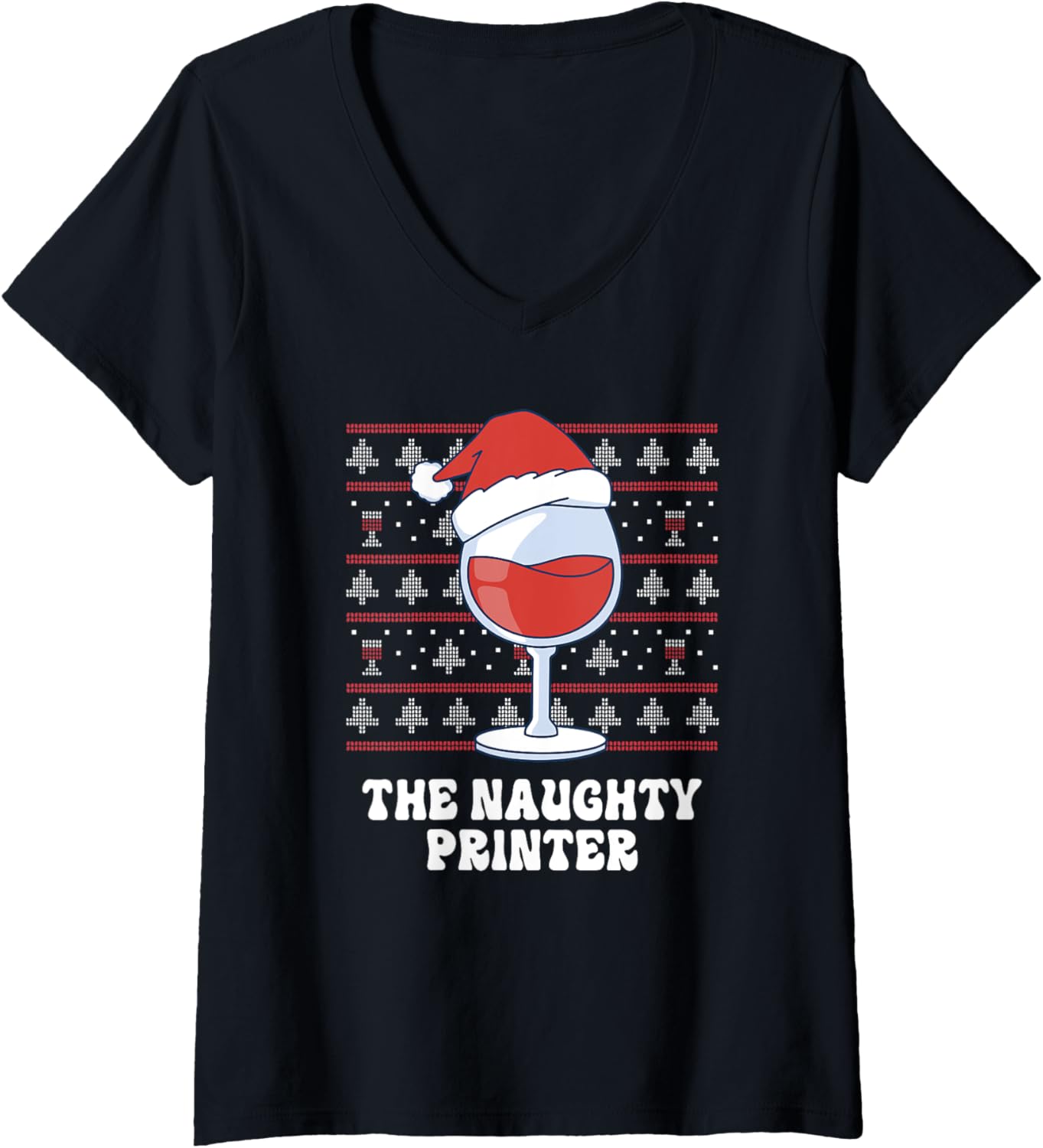 The Naughty Printer Funny Christmas V Neck