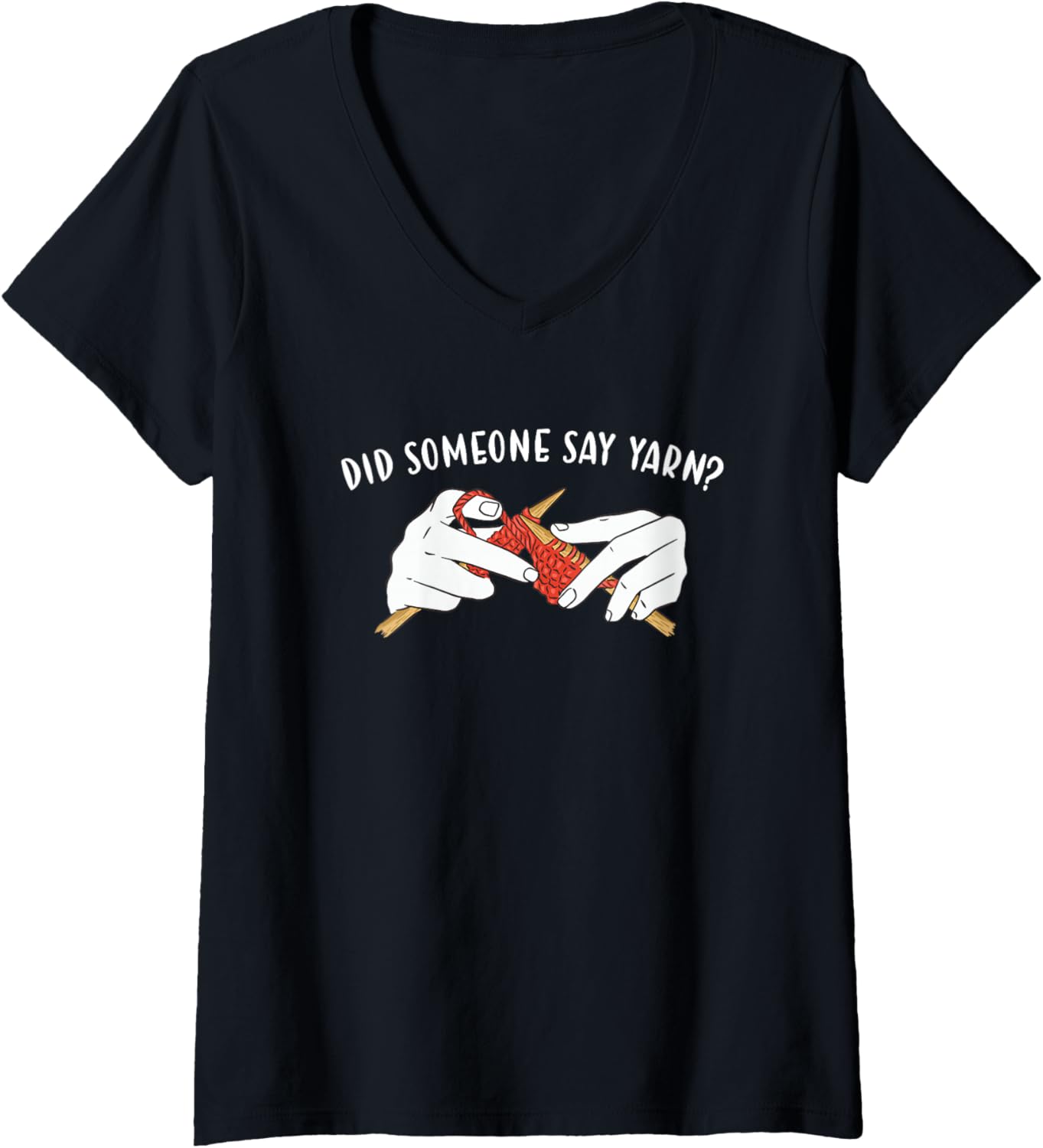Womens Did Someone Say Yarn? Knitting V-Neck