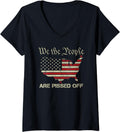 Womens We The People Are Pissed Off Patriotic Rights Usa Flag V Neck
