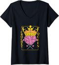Crochet Queen | Yarn Knitting Crocheting | Crocheter Knitter V-Neck