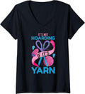 Womens It's Not Hoarding If It's Yarn V-Neck