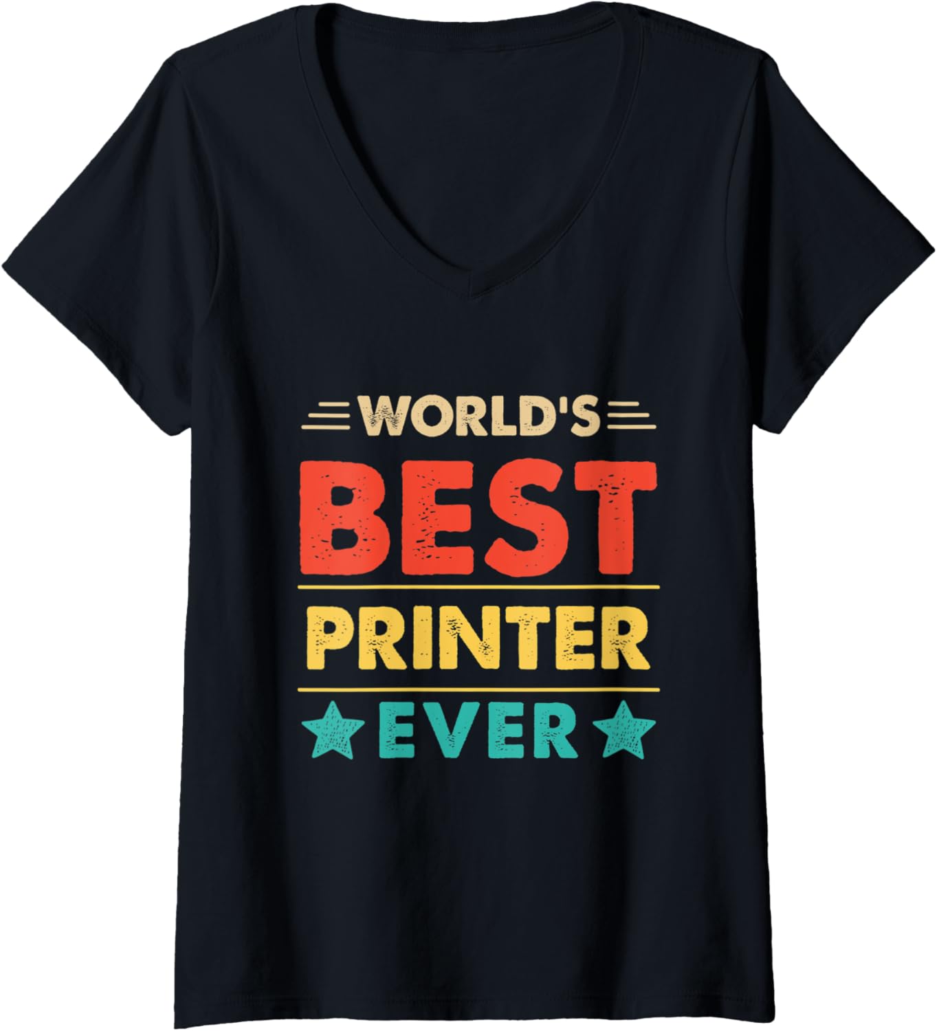 Womens Retro Worlds Best Printer Ever V Neck
