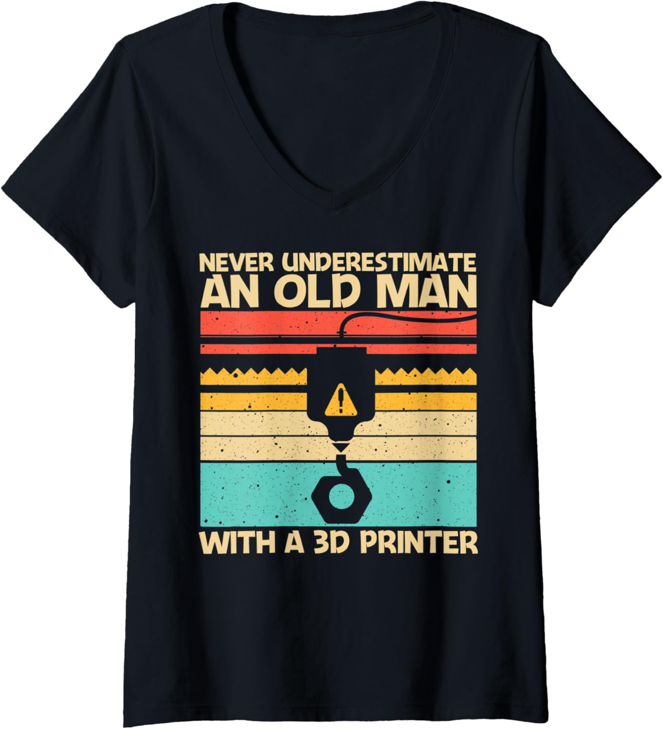 Womens Cool 3D Print Design Grandpa 3D Printer Lover Printing V Neck