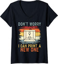 Womens 3D Printer Retro Vintage 3D Printing V Neck