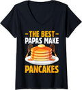 Womens The Best Papas Make Pancakes - Pancake Maker Chef Dad Gifts V-Neck