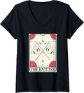 Womens Knitting Knitter Tarot Card Yarn Craft Crochet V-Neck