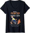 Womens Printer Like Riding Bike Cyclist Funny V Neck