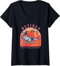 Womens Retired Screen Printer Funny Vintage Retirement V Neck
