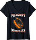 Womens Filament Whisperer 3D Printing Funny 3D Printer V Neck