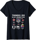 Womens Yarn Things I Do In My Spare Time Crochet Yarn V-Neck