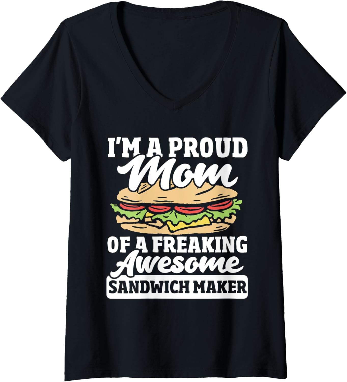 Womens Sandwich Maker Mom - Funny Sandwich Master Sandwich Maker V-Neck