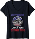 Womens Retired Cardiac Nurse Find Me Motorcycle Biker V Neck