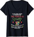 Womens Oh The Virus Outside Is Frightful But This Yarn Delightful V-Neck