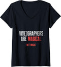 Womens Videographer Magic Videography Filmmaker Gift V-Neck