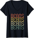 Womens Barista Retro Coffee Beans Vintage Coffeemaker Barista Gift V-Neck