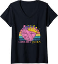 Crochet Queen | Yarn Crocheting Knitting | Crocheter Knitter V-Neck