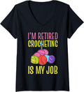 Womens Crocheting Yarn Job Yarn Crafter V-Neck