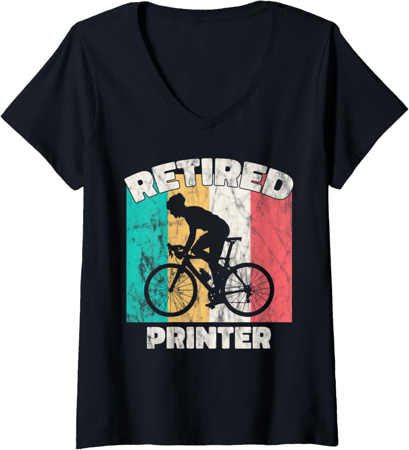 Womens Funny Retirement Gifts Retired Printer V Neck