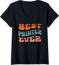 Best Printer Ever Distressed Retro Groovy Printer Squad V Neck