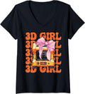 Womens 3D Girl 3D Printing 3D Printer 3D Machine V Neck