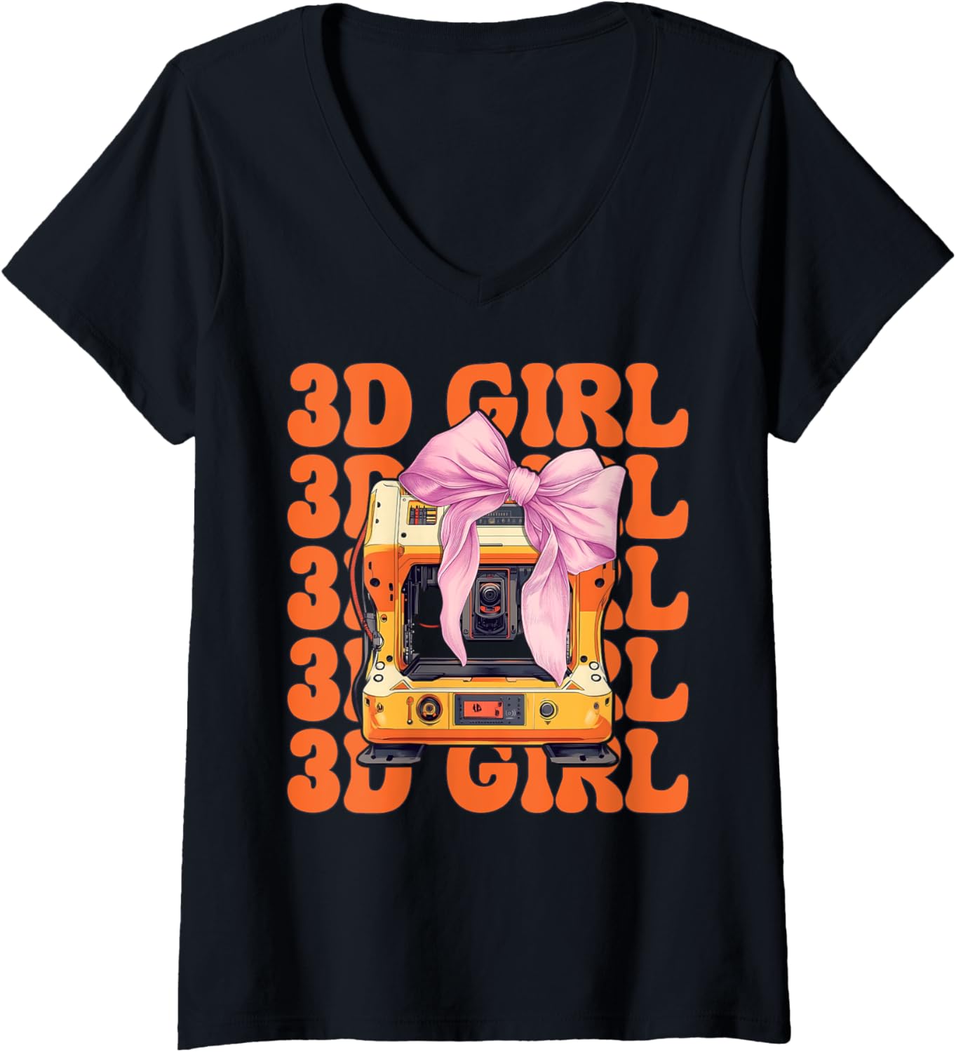 Womens 3D Girl 3D Printing 3D Printer 3D Machine V Neck
