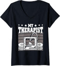Womens My Therapist 3D Printing Funny 3D Printer Men V Neck