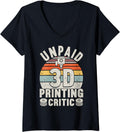 Womens Unpaid 3D Printing Critic Filament 3D Printing Retro V Neck