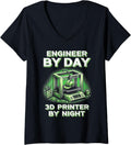 Womens 3D Engineer By Day 3D Printer By Night V Neck