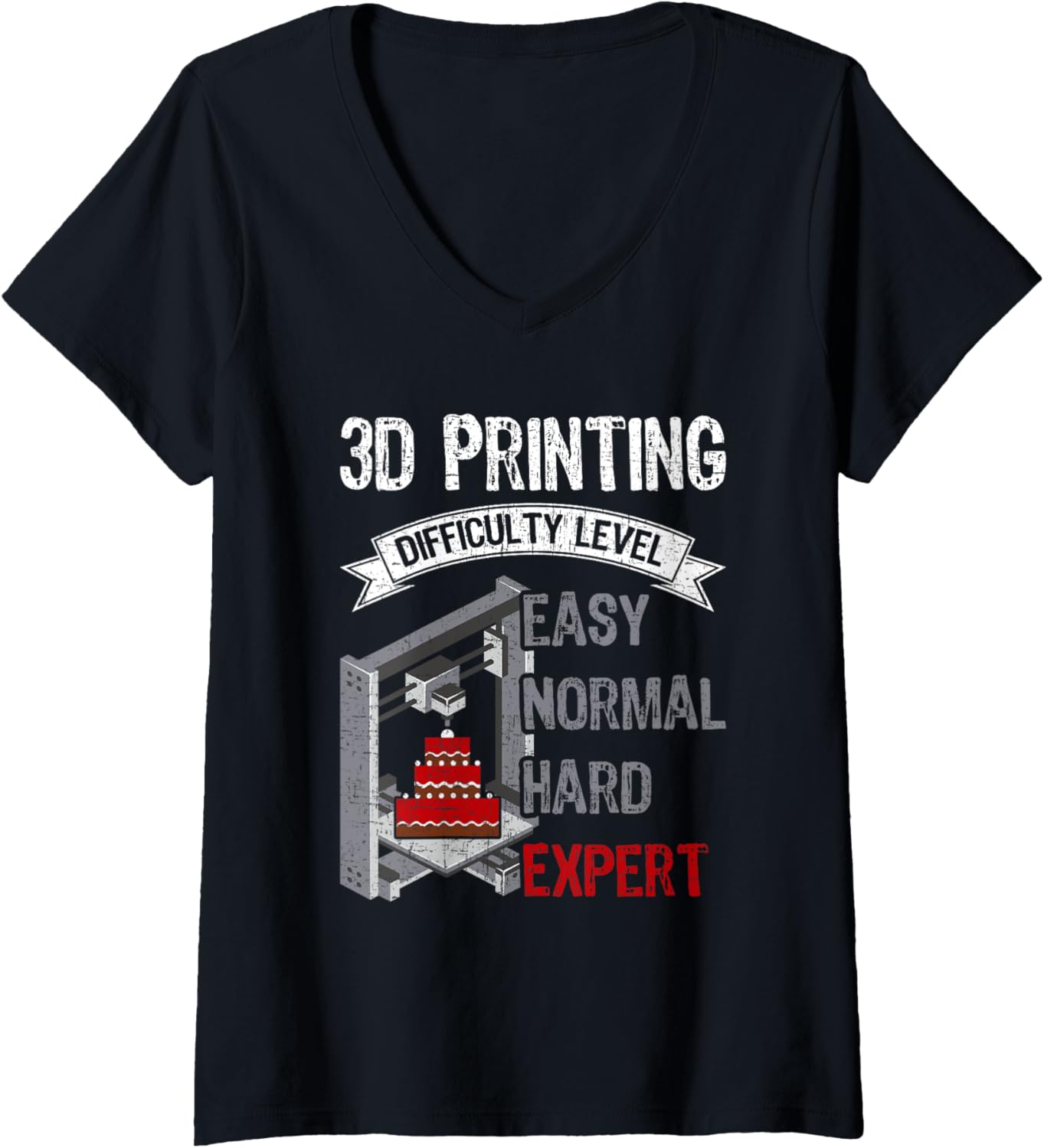 Womens 3D Printing Difficulty Level Expert 3D Printer Lovers V Neck